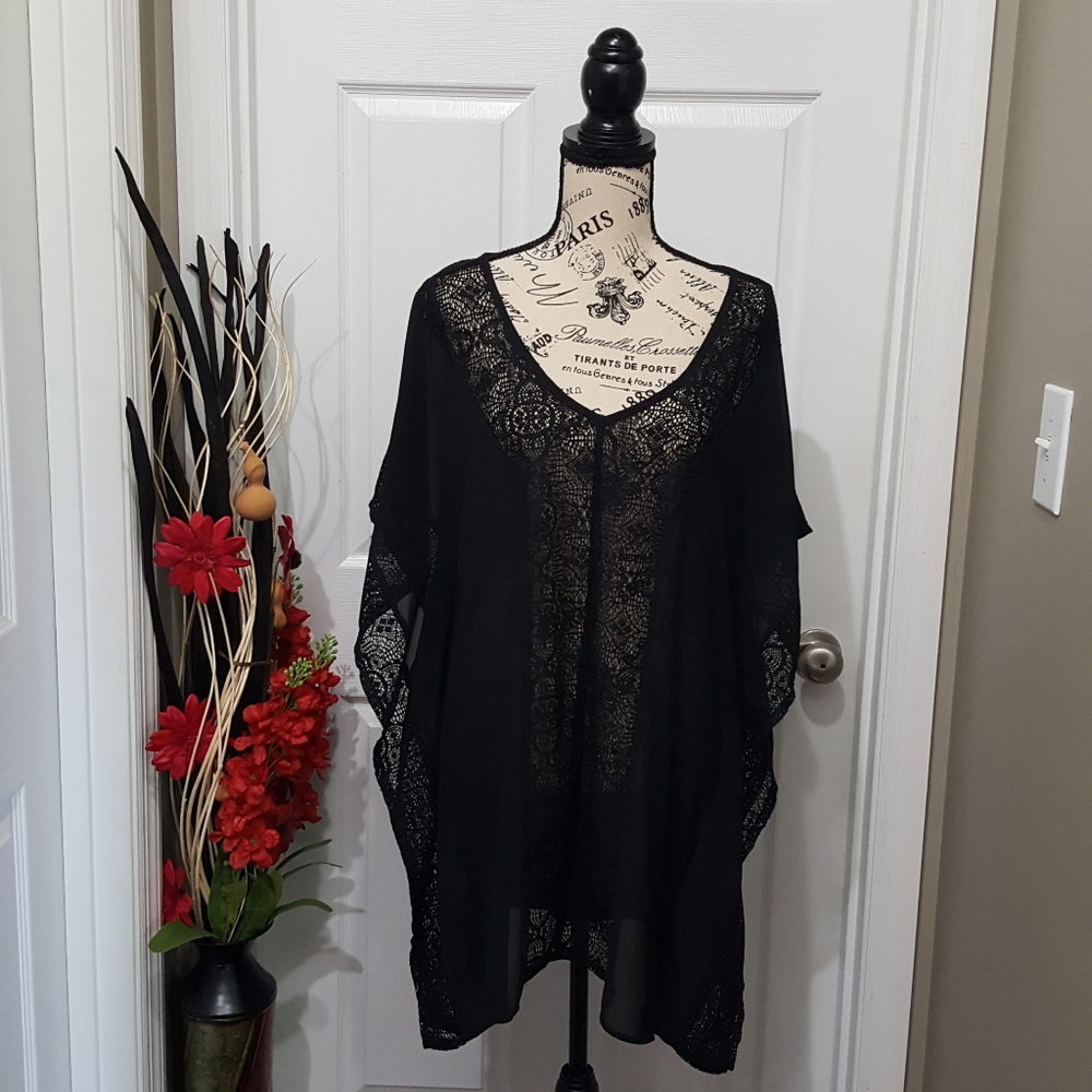 Swim COVER-UP Merona lace sheer beachy size S